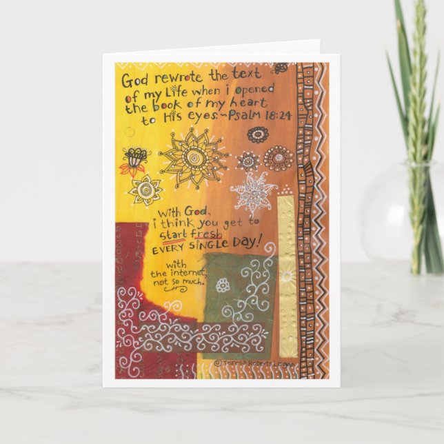 Cartão Deus reescreveu/começa novo (Frente)