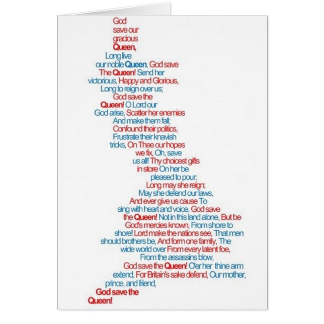 Cartão Deus Salve a Rainha (Frente)