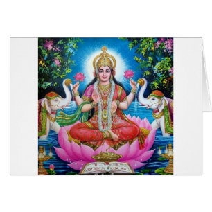 Cartão Deusa de Lakshmi de amor, de prosperidade, e de