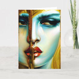 Cartão Deusa do Ouro de Beleza Mística