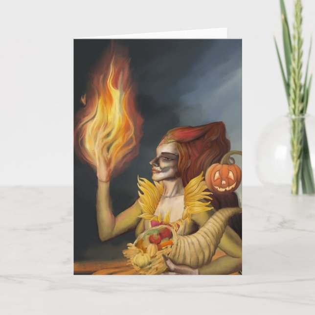 Cartão Deusa do outono (Frente)