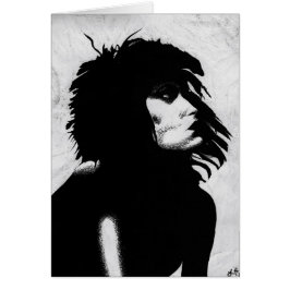 Cartão Deusa gótico Retrato Icônico Arte da Moda