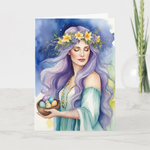 Cartão Deusa Ostara Sabbat do Equinócio da Primavera Feri
