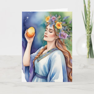 Cartão Deusa Ostara Sabbat do Equinócio da Primavera Feri