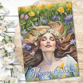 Cartão Deusa Ostara Sabbat do Equinócio da Primavera Feri