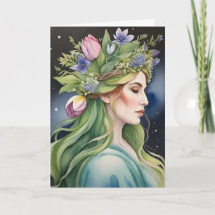 Cartão Deusa Ostara Sabbat do Equinócio da Primavera Feri