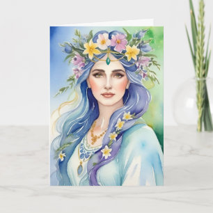 Cartão Deusa Ostara Sabbat do Equinócio da Primavera Feri