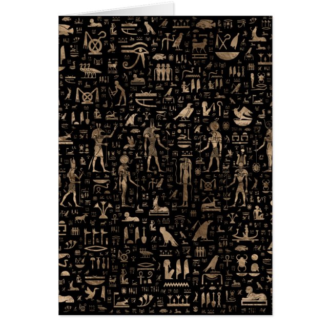 Cartão Deuses e hieroglyphs egípcios antigos (Frente)