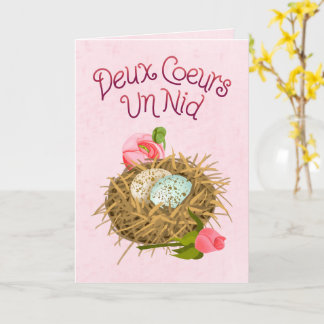 Cartão Deux Coeurs Un Nid - Two Hearts One Nest French