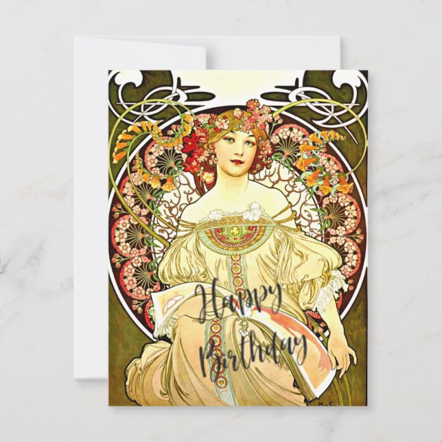 Cartão Devaneio, pintura de arte fina, cumprimentos de an (Frente)