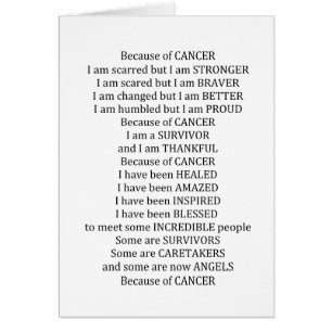 Cartão Devido ao cancer