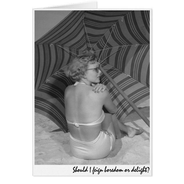 Cartão "Devo eu fingir o enfado ou o prazer? " (Frente)