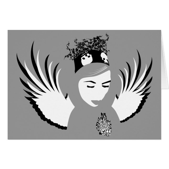 Cartão devoção condenada: anjo perdido (Frente horizontal)