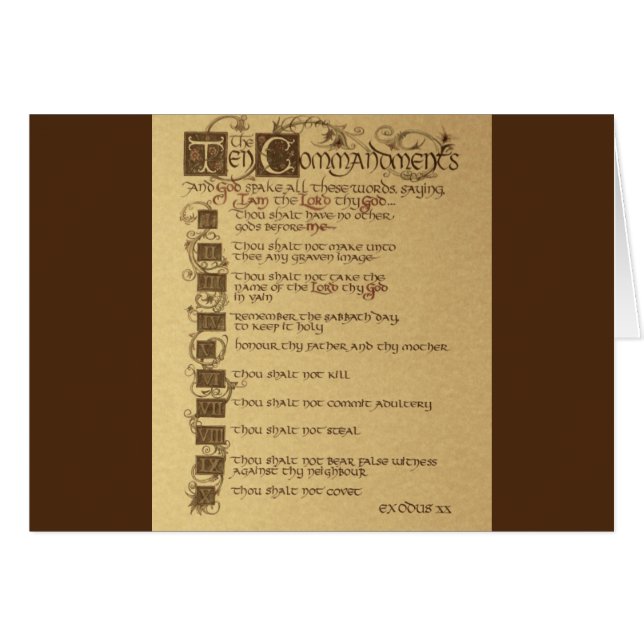 Cartão dez mandamentos (Frente Horizontal)