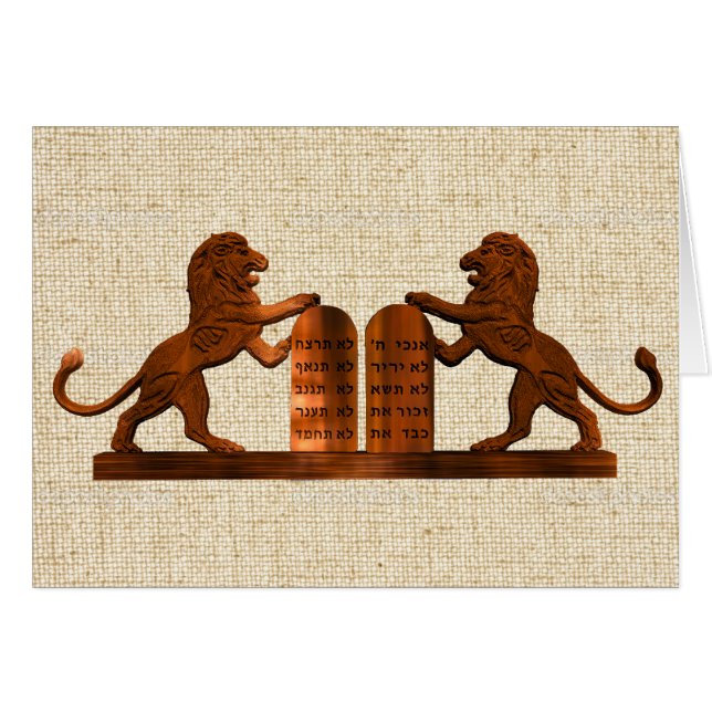 Cartão Dez Mandamentos e Leões (Frente Horizontal)