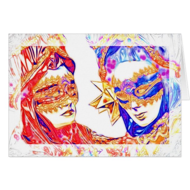 Cartão Di Venezia de Carnevale (Frente horizontal)