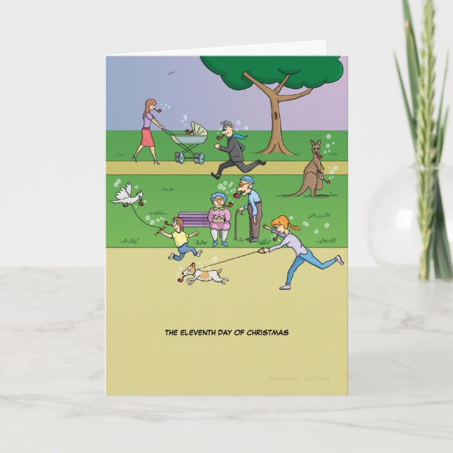 Cartão Dia 11 do Natal (11 Pipers Piping) (Frente)