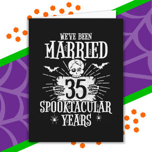 Cartão Dia 35 de Casamento de Spooktacular do Halloween