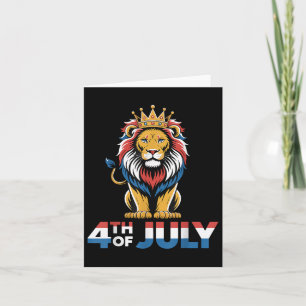 Cartão Dia 4 de julho Lion American Flag Independence Day