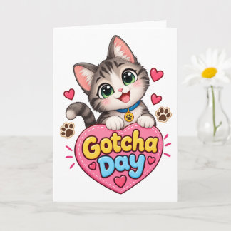 Cartão Dia Adorável de Gotcha para Gato