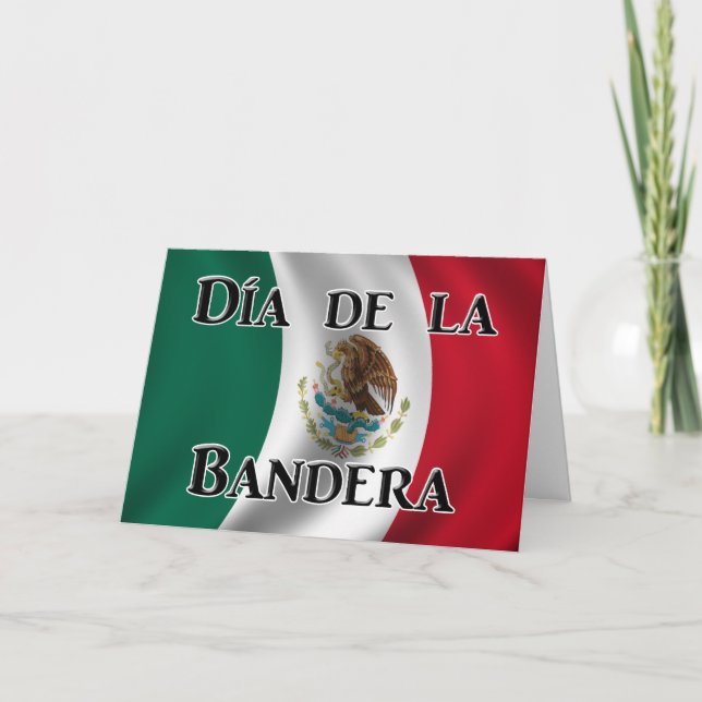 Cartão Dia da Bandera (Bandeira do México) (Frente)