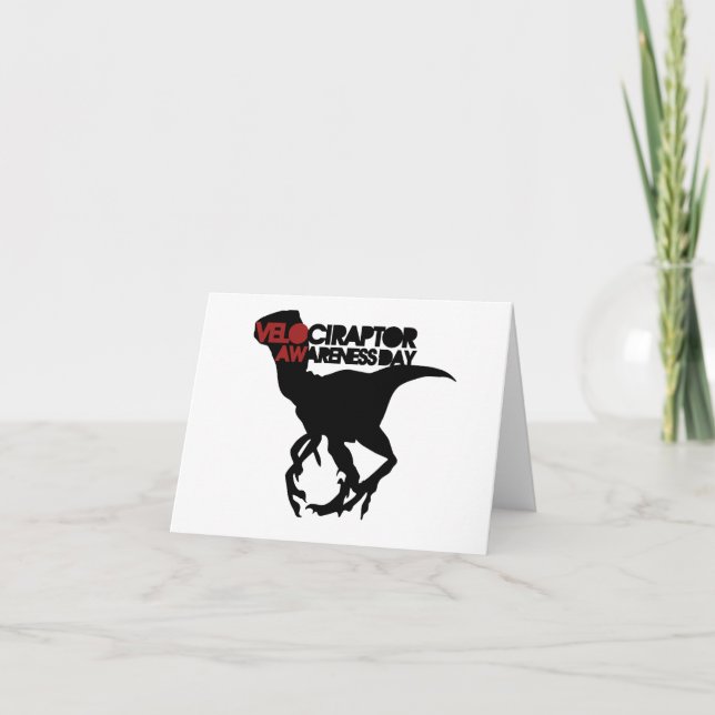 Cartão Dia da Consciência do Velociraptor (Frente)