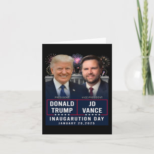 Cartão Dia da Inauguração do Trump Vance 2025 Donald Trum