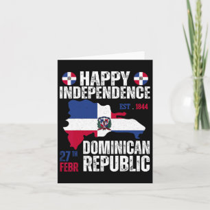 Cartão Dia da Independência República Dominicana Bandeira