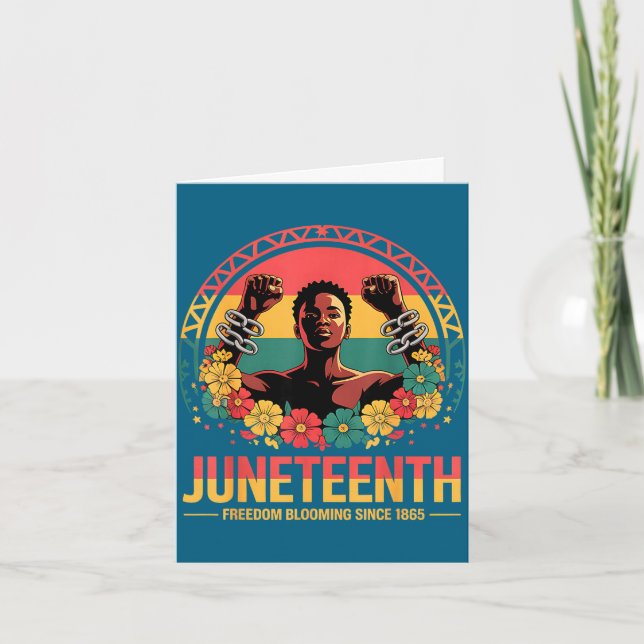 Cartão Dia da liberdade floral do juneteenth das mulheres (Frente)