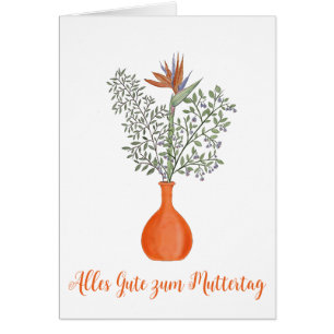 Cartão Dia da Mãe Feliz Alemã Strelitzia reginae