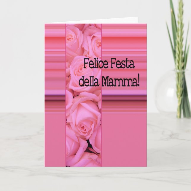 Cartão Dia da Mãe Feliz italiana! (Frente)