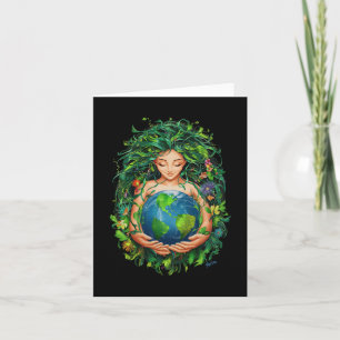 Cartão Dia da Mãe Verde Gaia Salva Nossa Mulher Planeta