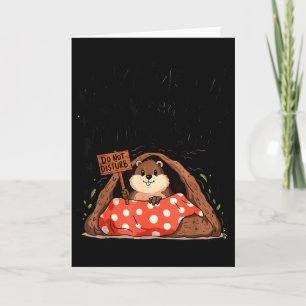 Cartão Dia da Marmota Engraçado Marmota Me Acorda Quando
