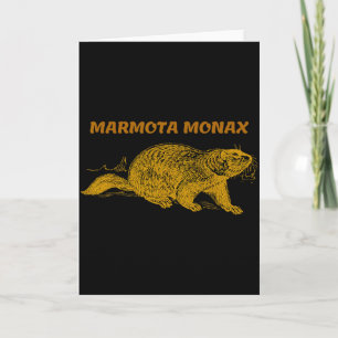 Cartão Dia da Marmota Monax Engraçado