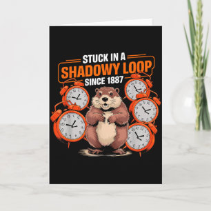Cartão Dia da Marmota Pun Shadaow Sarcasmo Engraçado Mulh