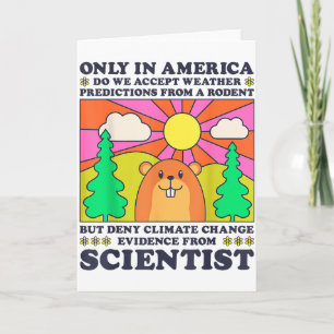 Cartão Dia da Marmota Somente a América Aceita Previsões 