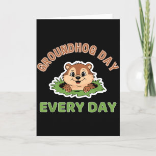 Cartão Dia da Marmota Todos os Dias Diversão Marmota