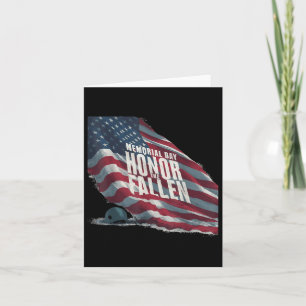 Cartão Dia da Memória Bandeira Americana Honrar os Caídos
