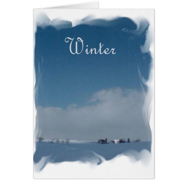 Cartão Dia da Neve Azul (Frente)