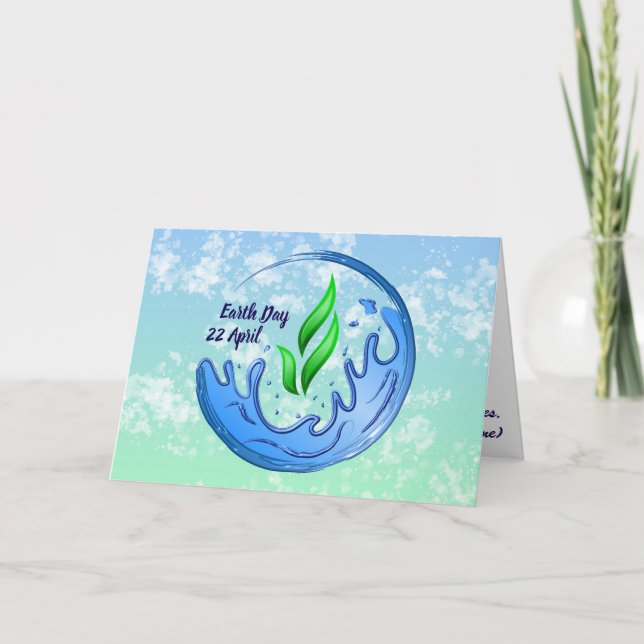 Cartão Dia da Terra 2025 Nosso Poder Nosso Planeta Crest (Frente)