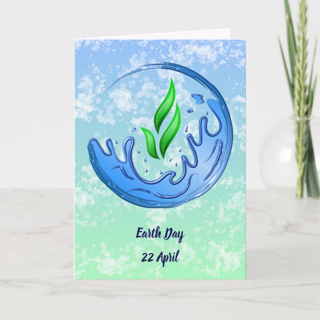 Cartão Dia da Terra 2025 Nosso Poder Nosso Planeta Crest (Frente)