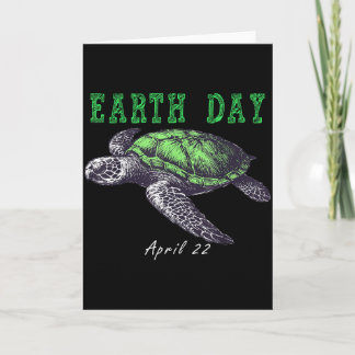 Cartão Dia da Terra 22 de Abril Tartaruga Marinha Dia da 