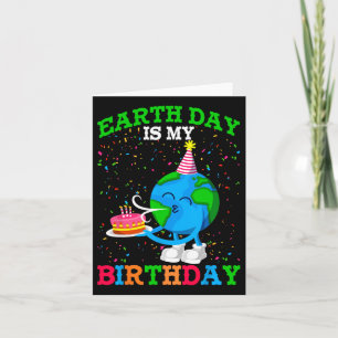 Cartão Dia da Terra É o meu Anniversar sobre o Planeta Te
