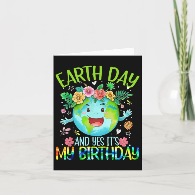 Cartão Dia da Terra e Sim É Meu Aniversário Tee Terra Eng (Frente)