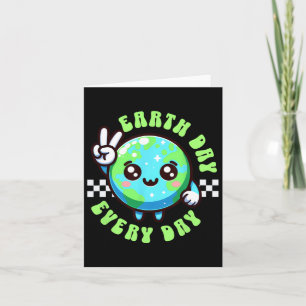 Cartão Dia da Terra Kawaii Todo Dia Crianças Planeta Paz
