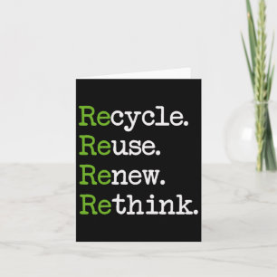 Cartão Dia da Terra Reciclar Reutilizar Renovar Repensar