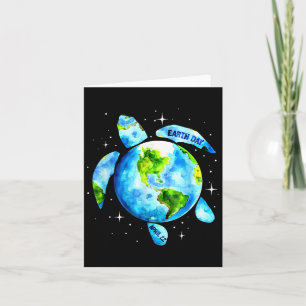 Cartão Dia da Terra Restaurar a Terra Arte de Tartaruga M