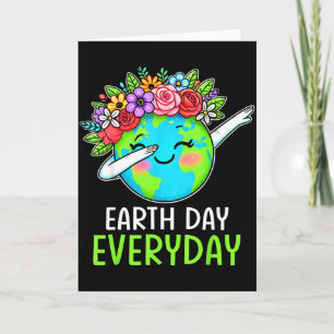 Cartão Dia da Terra Todos os Dias Dabbing Terra Flor Terr