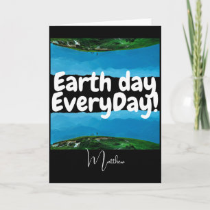 Cartão Dia da Terra Todos os Dias Vá Verde Camiseta de Ar