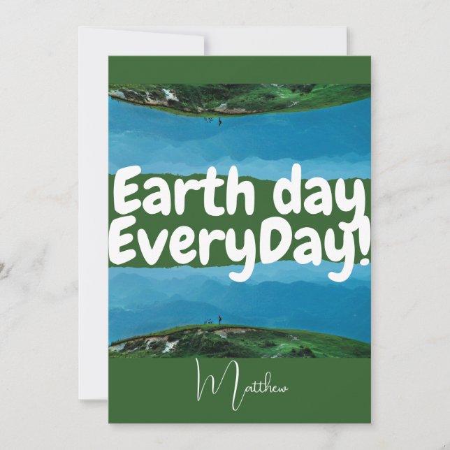 Cartão Dia da Terra todos os dias, vá verde, ciência da a (Frente)
